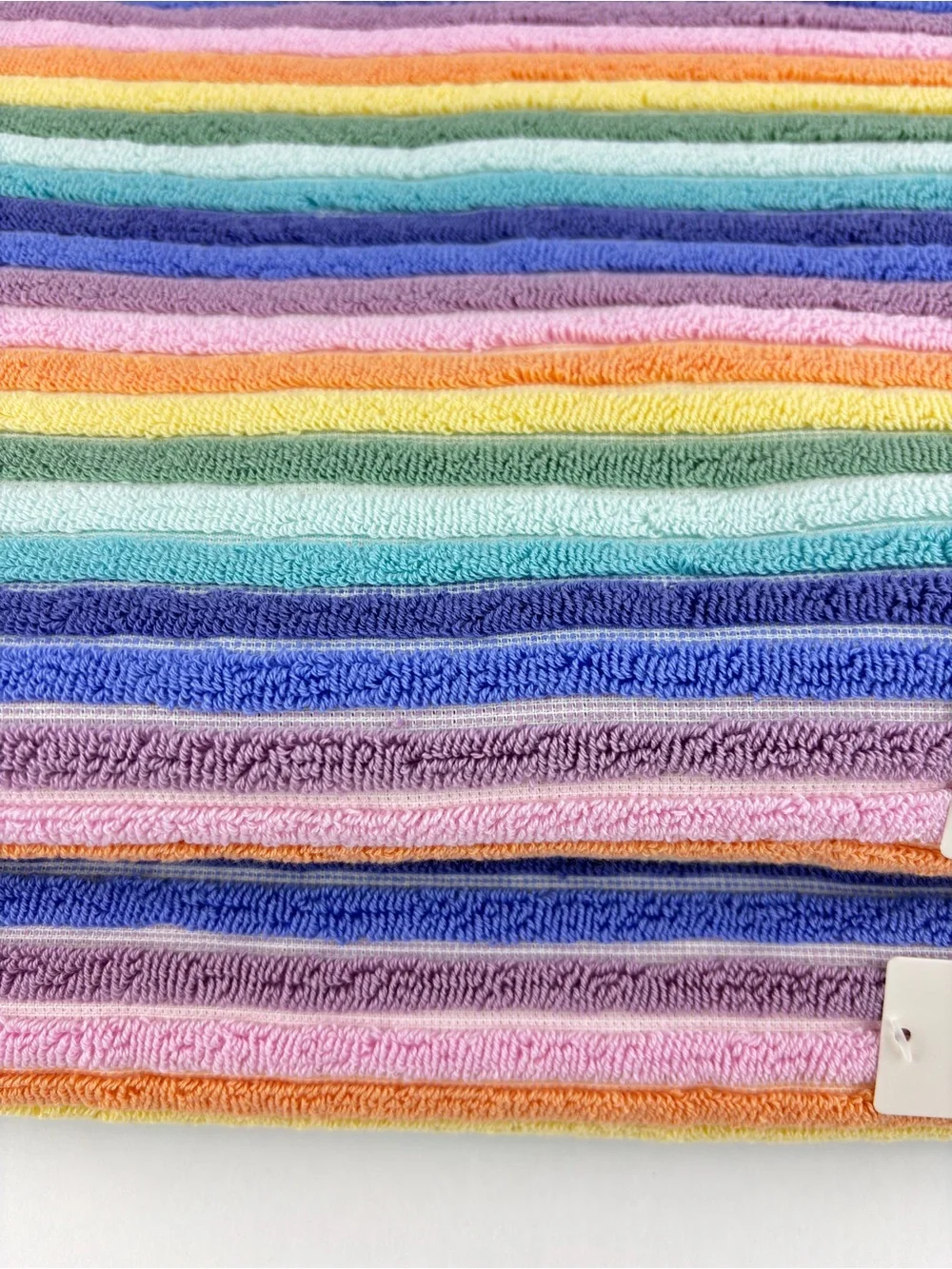 NWT Rachel Zoe Rainbow Striped Cotton Bath Towels Set of 2 Fringe Tassel Boho